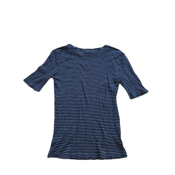 Vince Womens Striped Scoop Neck 3/4 Sleeve Top Gray Sz Small Lightweight A001048 - Picture 8 of 8